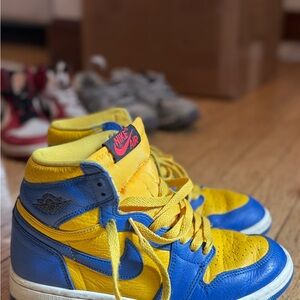 Nike Blue and Yellow High-Top Sneakers